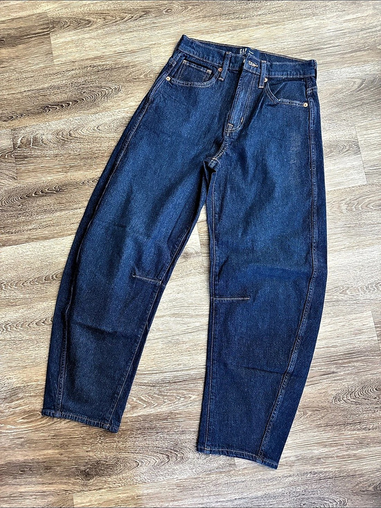 GAP Denim - Gap High Rise Barrel Jeans Womens  Blue Relaxed Jeans Like New